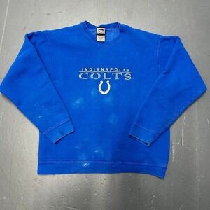 Vintage 90s Indianapolis colts pro player distressed blue crewneck sweatshirt